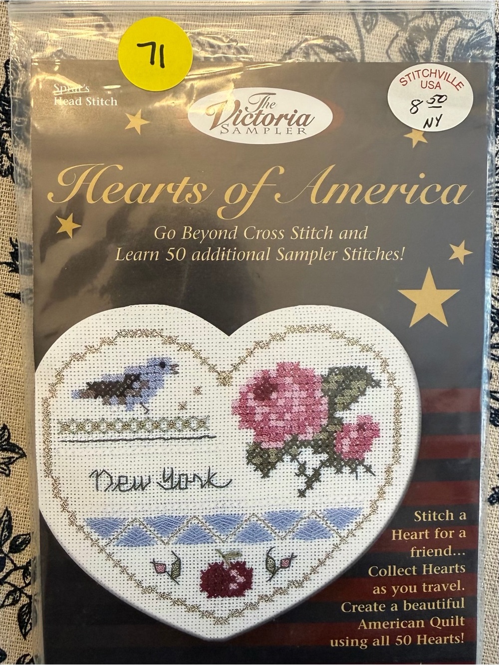 The Victoria Sampler Hearts of America NEW YORK Kit Travel Gifting NEW Collector